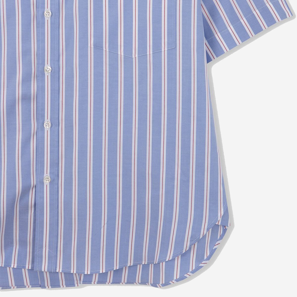 Baggy LTW Oxford S/S Shirt - Blue/Red Stripes