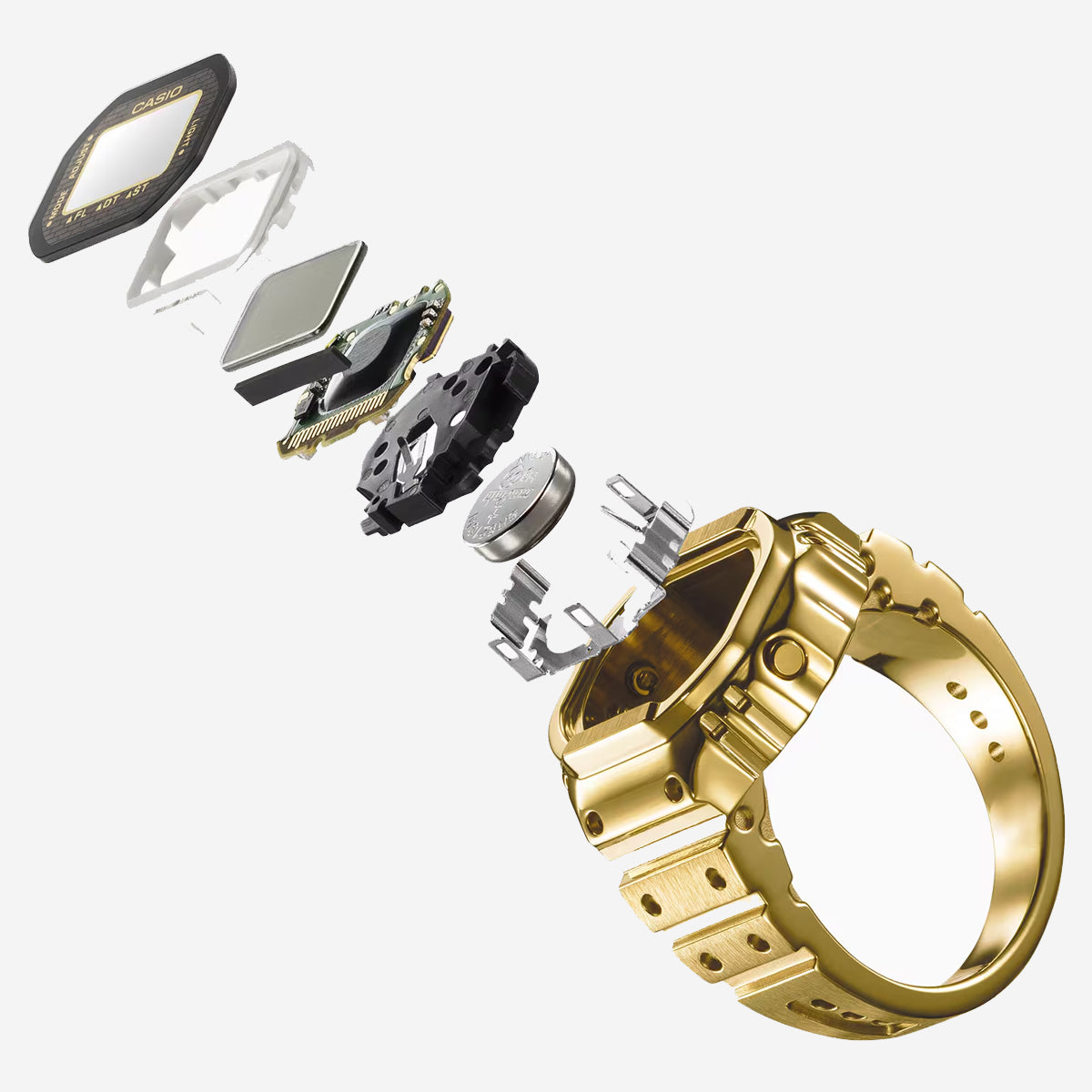 x  J Balvin CRW-001JB-9 Casio Ring Watch - Gold