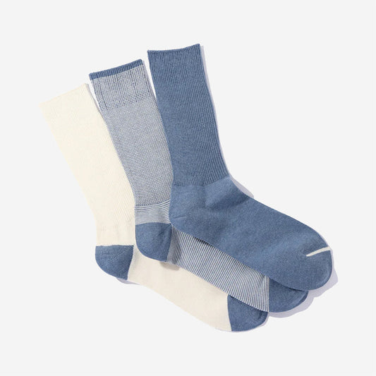 American Rib 3-Pack Crew Socks - Indigo