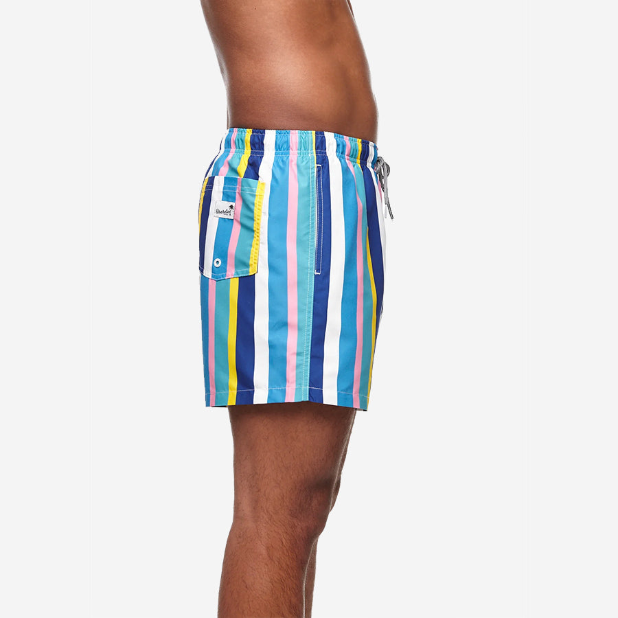 Mid Length Swim Shorts - Crush Stripe II