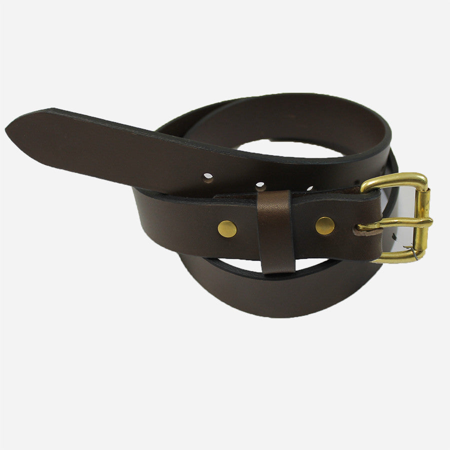 Apogee Goods - Daily 11oz Leather Belt - Brown/Brass