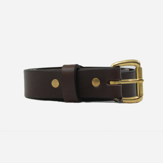 Apogee Goods - Daily 11oz Leather Belt - Brown/Brass