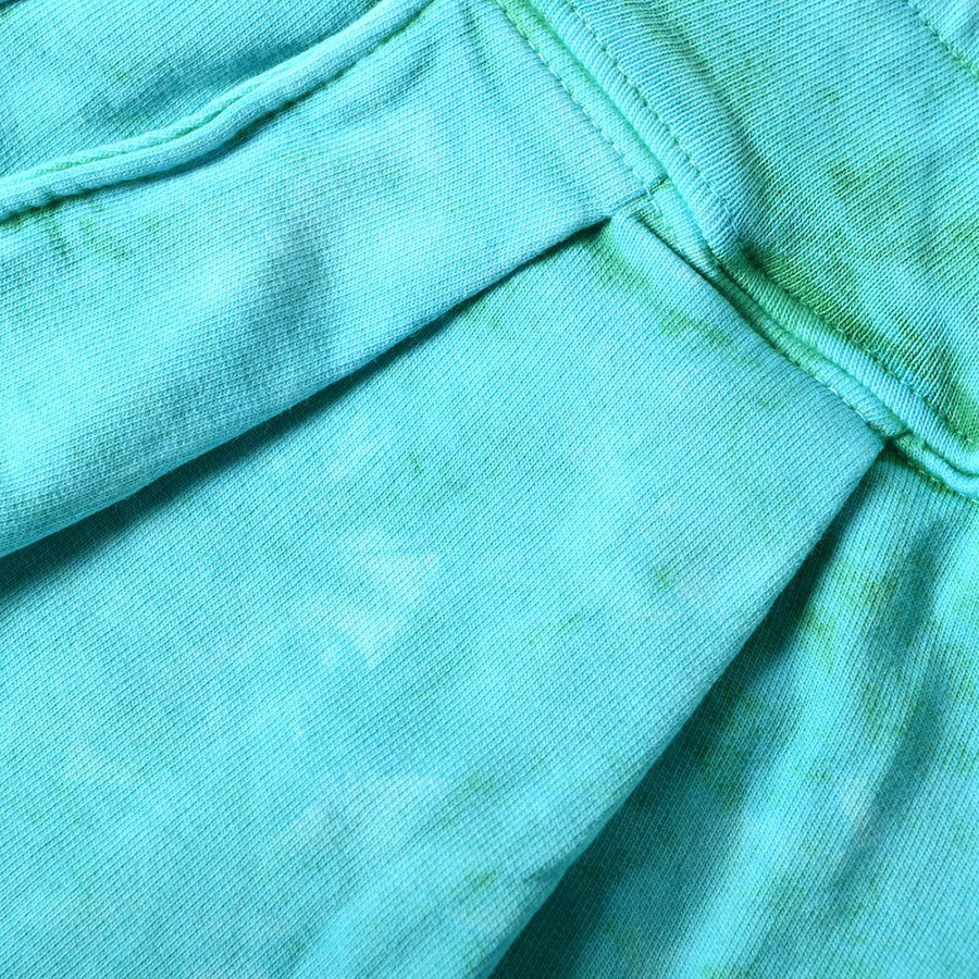 French Terry Pleated Shorts - Tie Dye Green + Mineral