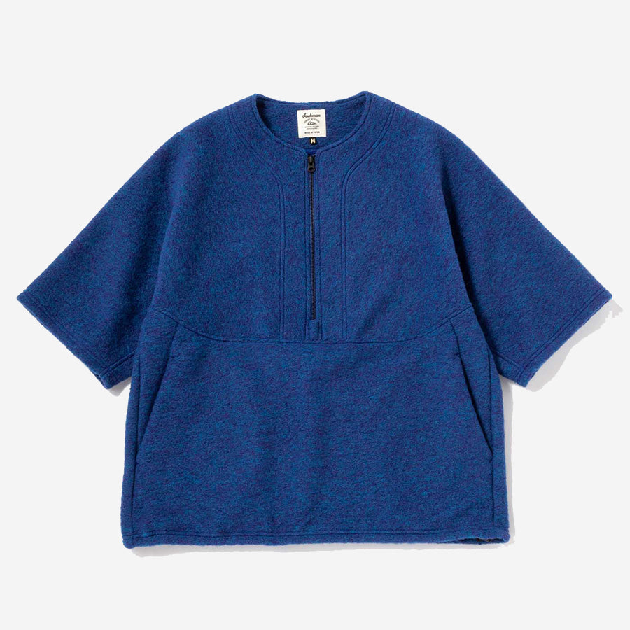 Wool Half-Zip Watch Shirt - Mix Blue
