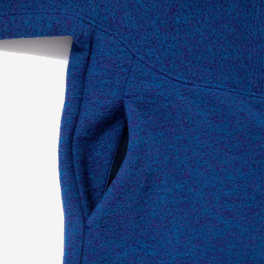 Wool Half-Zip Watch Shirt - Mix Blue