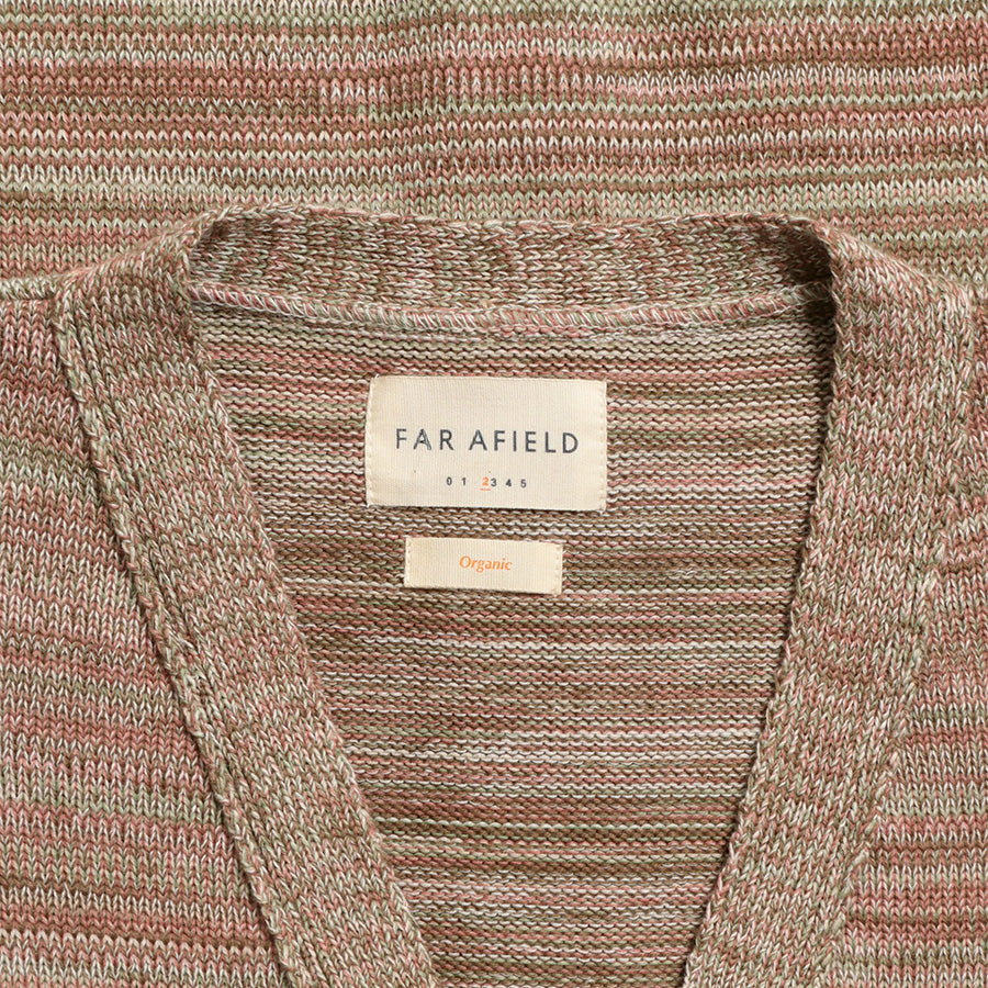 FAR AFIELD - Kiyo Twisted Yarn Polo Cardigan - Turf Green / Multi