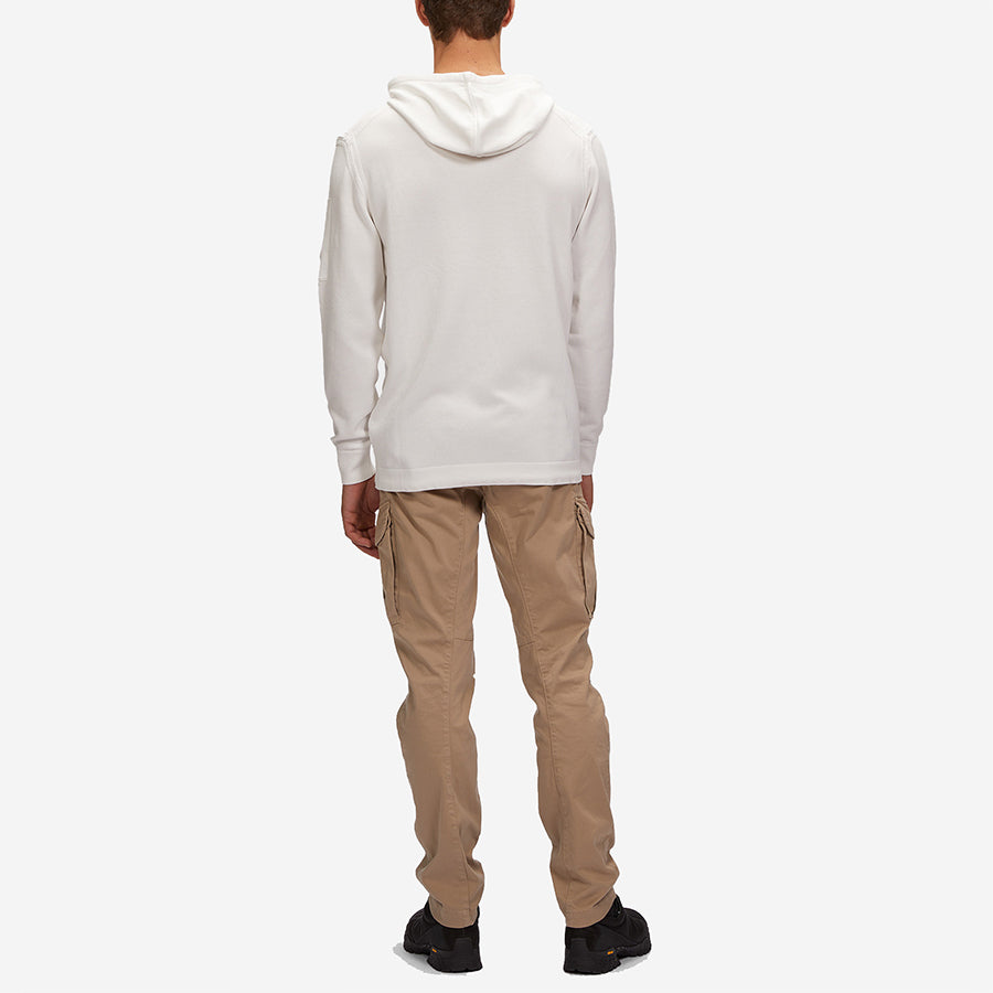 Light Terry Knitted Hoodie - Gauze White