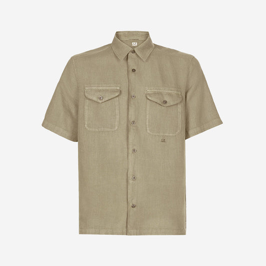 Lino Pockets Shirt - Cobblestone