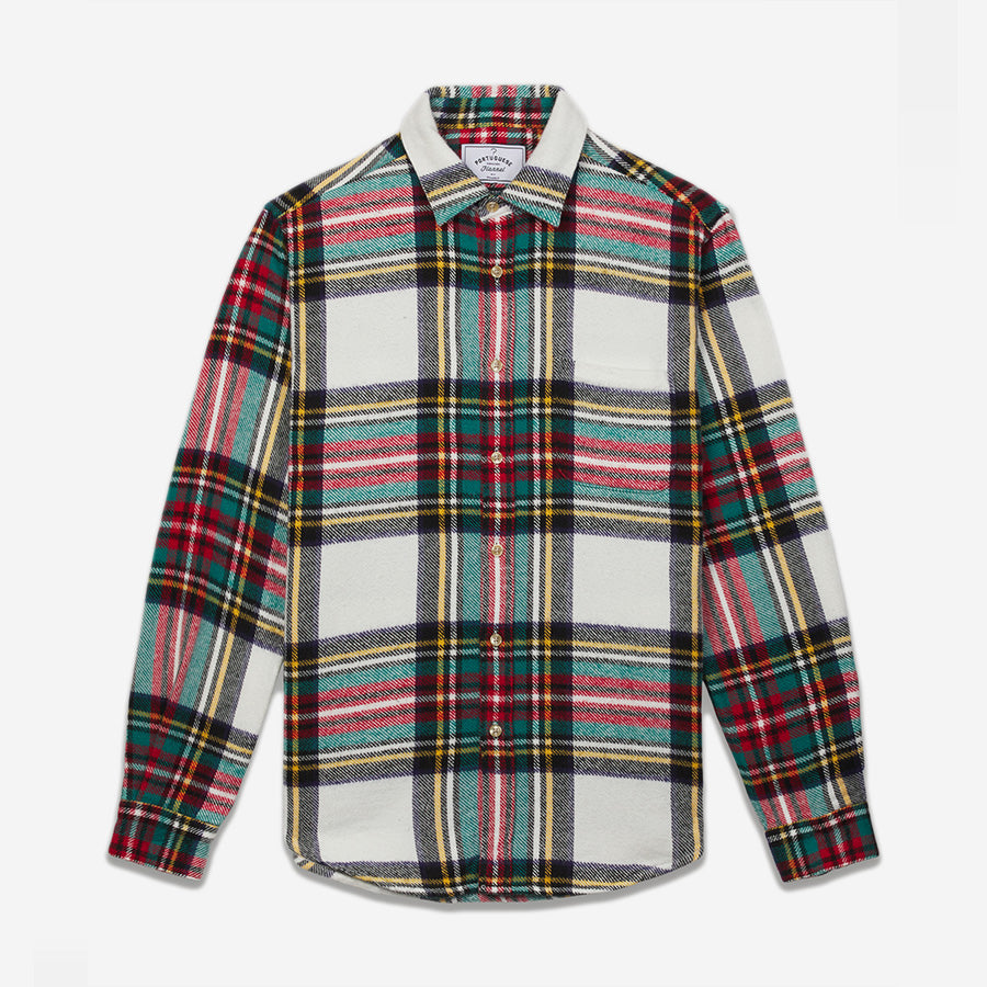Metaplace Check Flannel Shirt - White/Teal