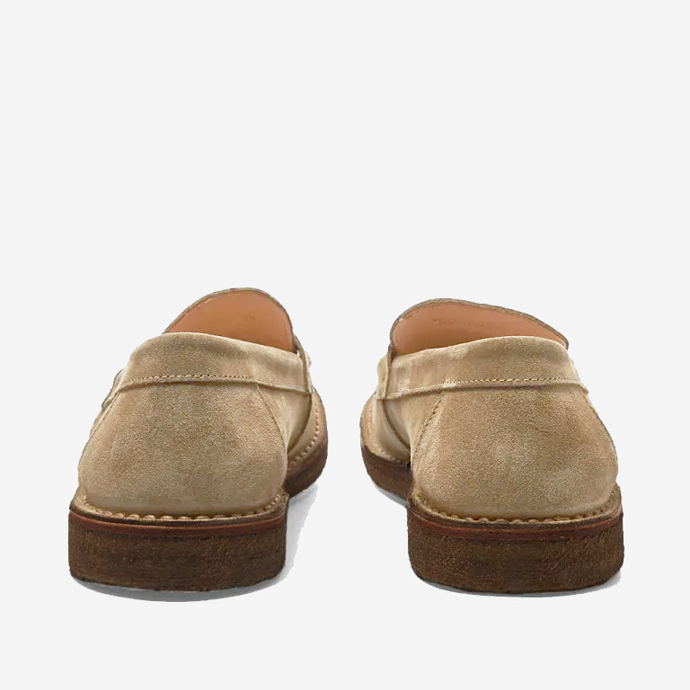 Mokaflex Suede Loafer Shoes - Ecru
