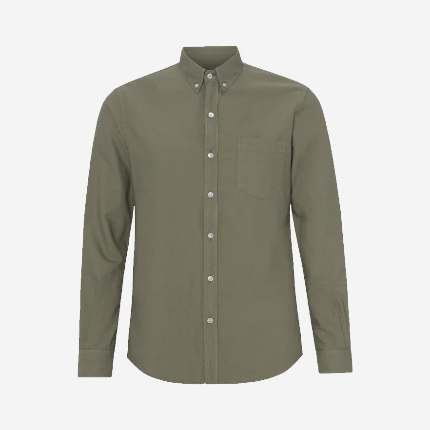 Classic Organic Button-Down Oxford Shirt - Dusty Olive