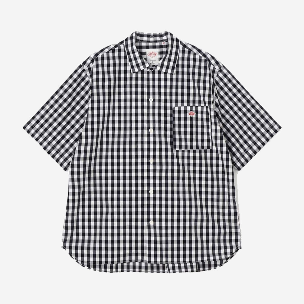 Poplin S/S Work Shirt - Navy Gingham