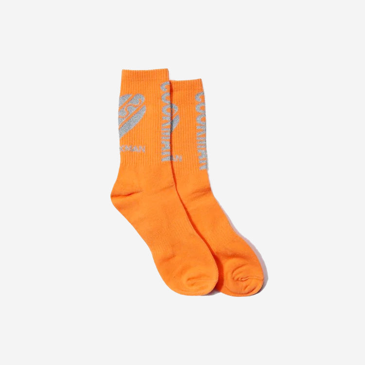 Rib Crew Socks - Orange Hot Dog Reflector