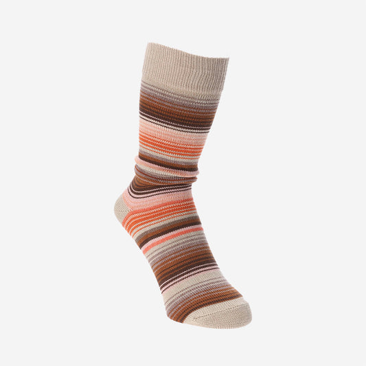 Sarape Stripes Crew Socks - Beige