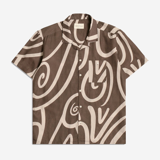 Selleck Swirls Print Vacation Shirt - Desert Palm