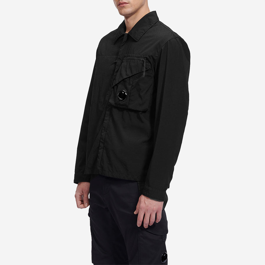 Taylon P Zip Lens Overshirt - Black