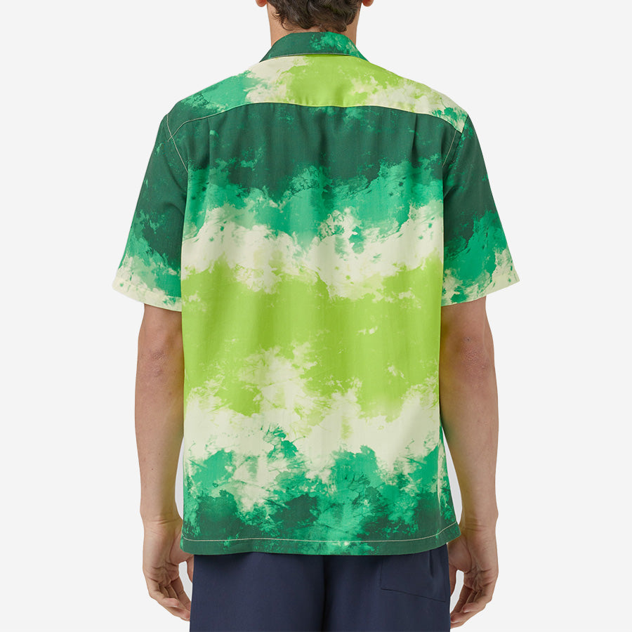 Tie Dye Short-Sleeve Vacation Shirt - Green