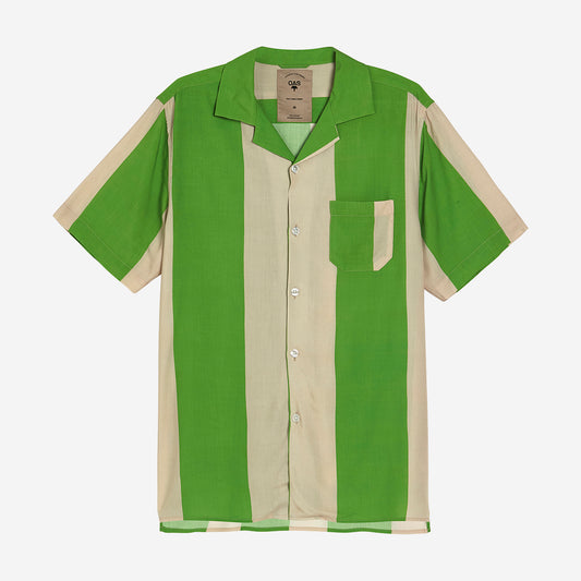 Viscose Vacation S/S Shirt - Emerald Stripe
