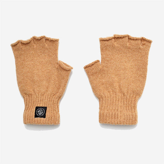 Wool Fingerless Gloves - Camel