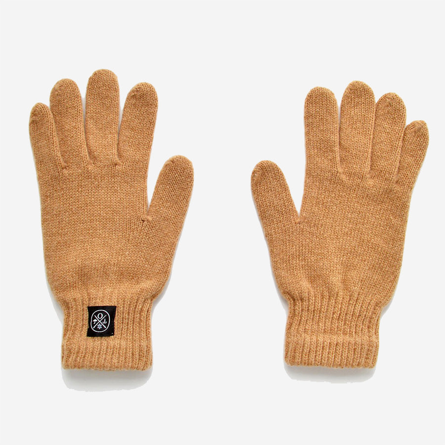 Wool Full Finger Gloves - Camel
